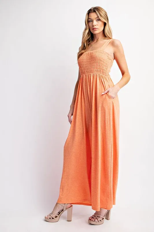 Soft Jersey Comfortable Sleeveless Wide Leg Jumpsuit