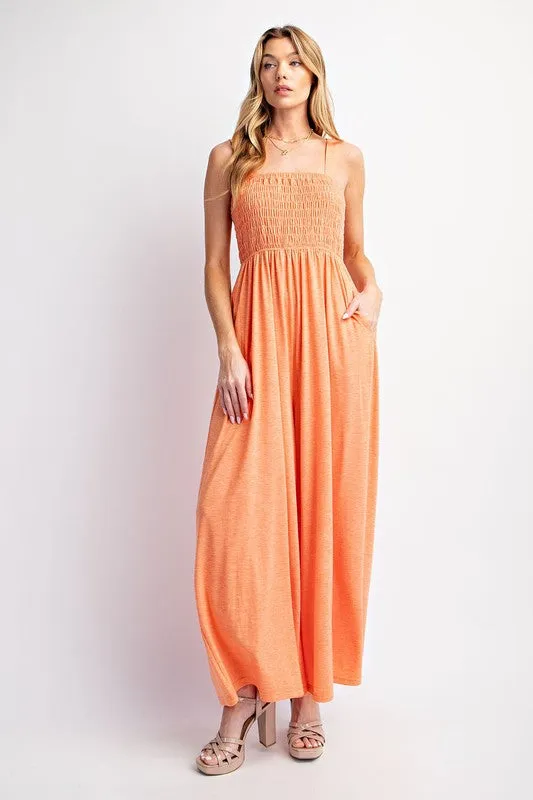 Soft Jersey Comfortable Sleeveless Wide Leg Jumpsuit