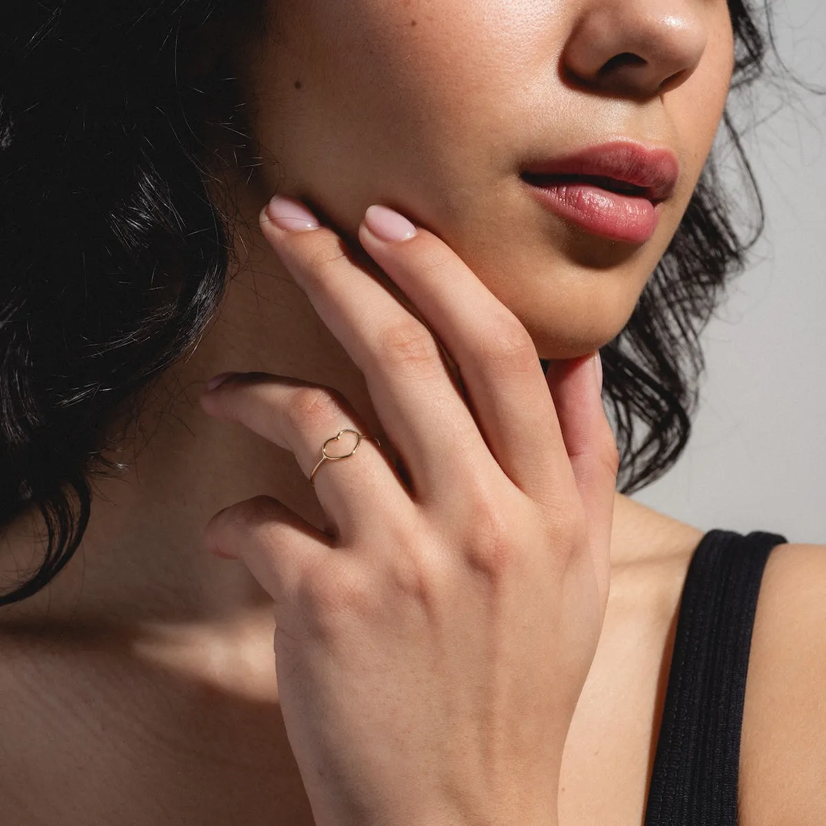 Solid Gold Delicate Heart Ring