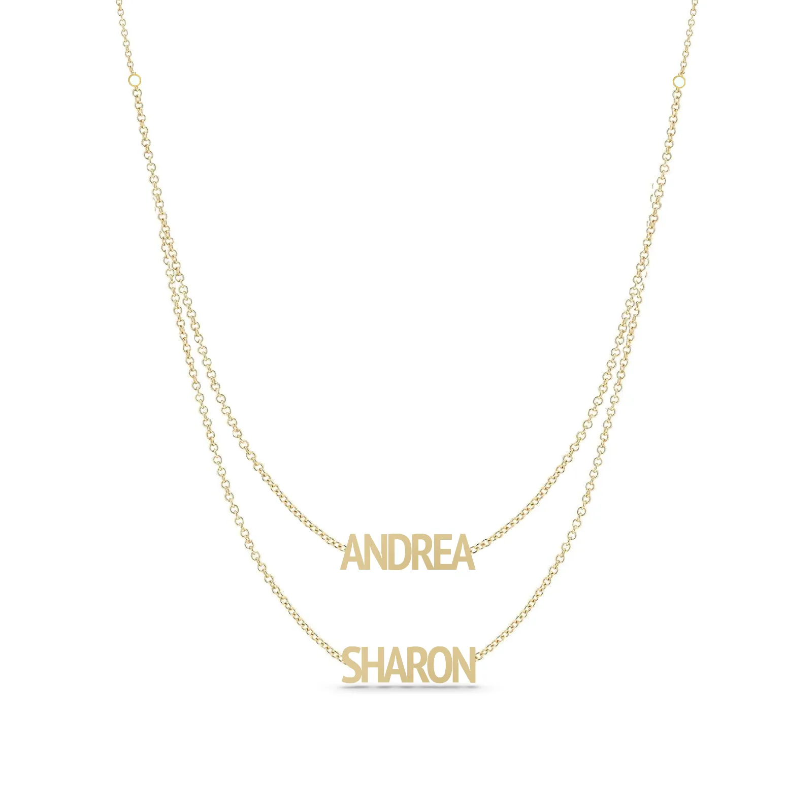 Solid Layered Multiple Names Necklaces