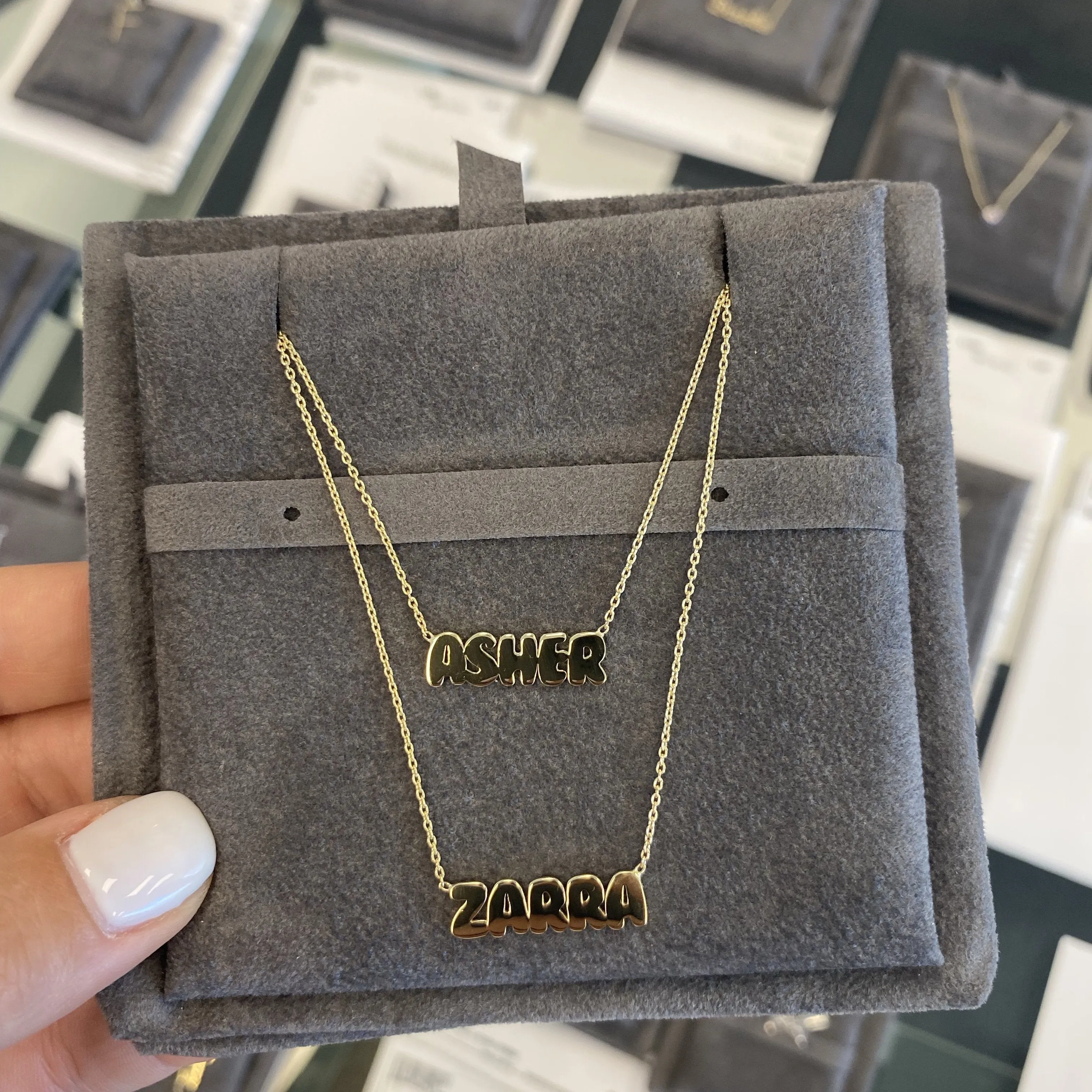 Solid Layered Multiple Names Necklaces
