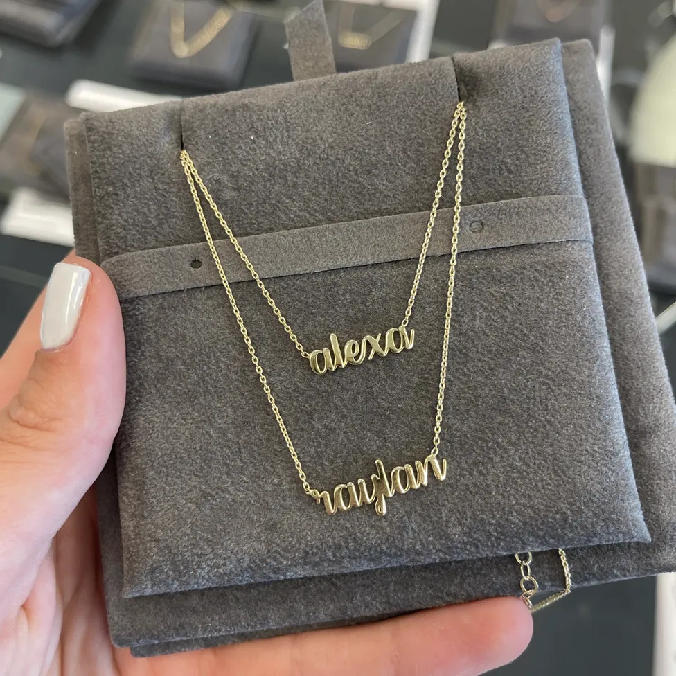 Solid Layered Multiple Names Necklaces