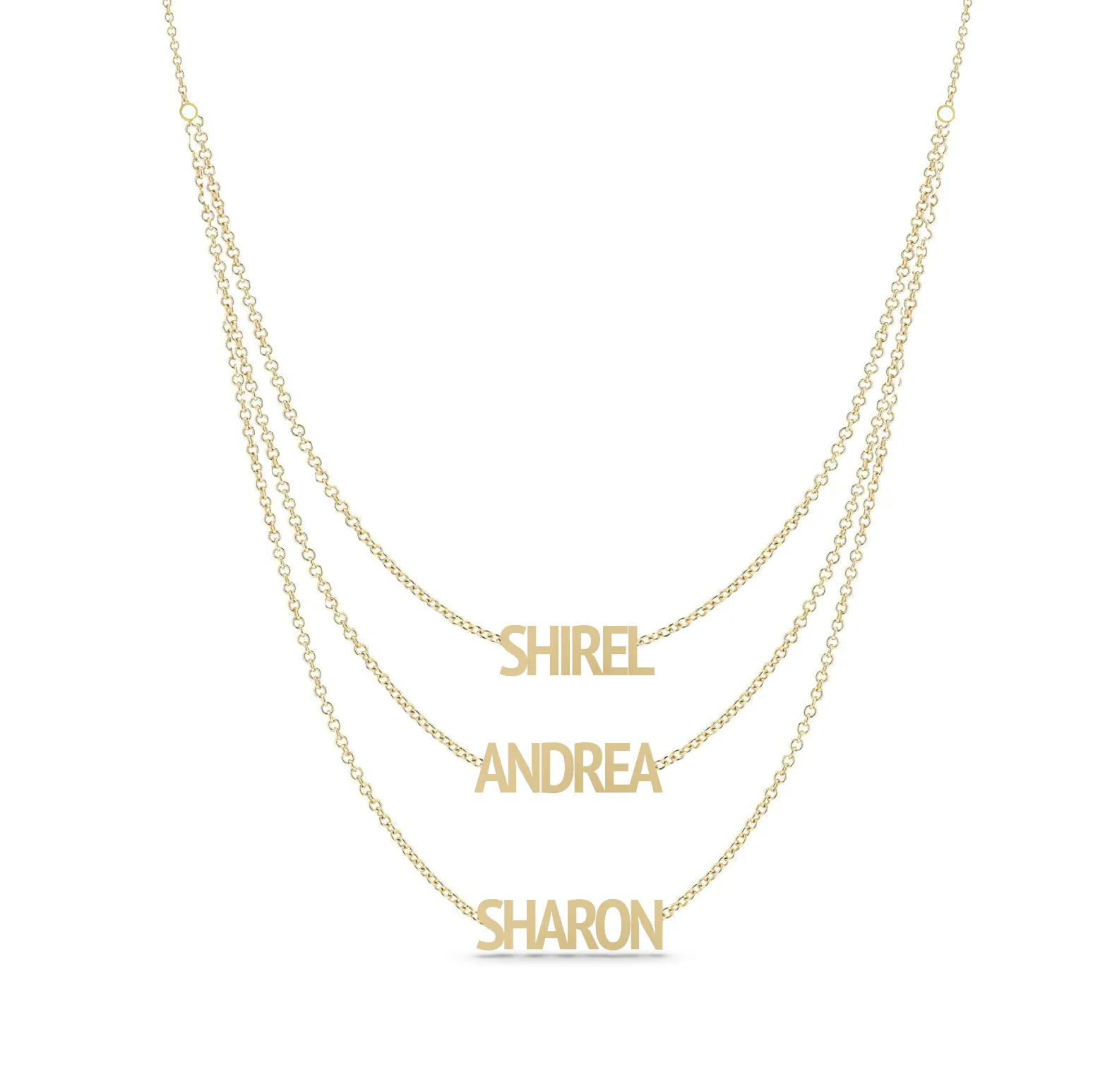 Solid Layered Multiple Names Necklaces