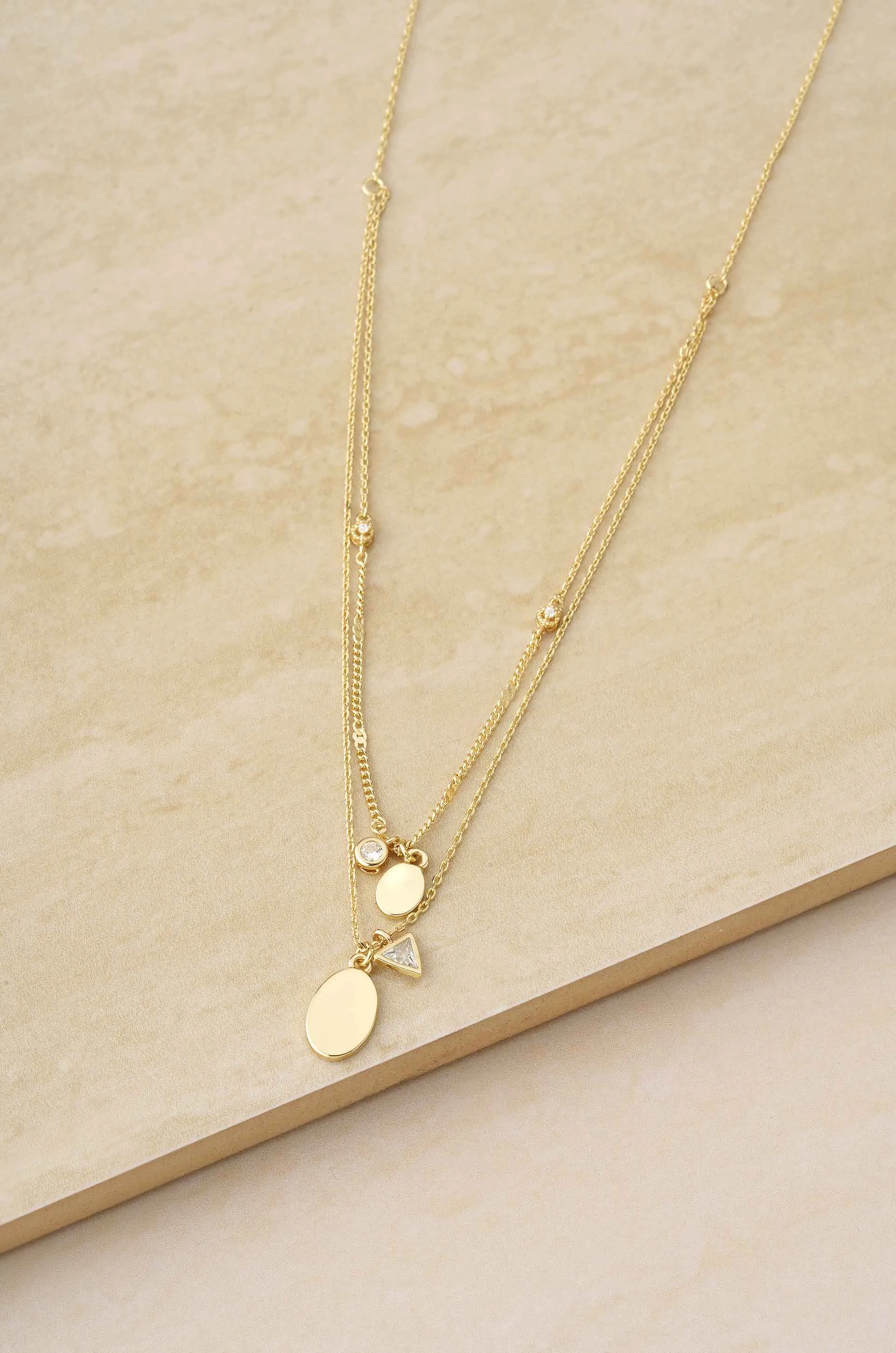 Sophia Dainty Chain 18k Gold Plated Layered Necklace