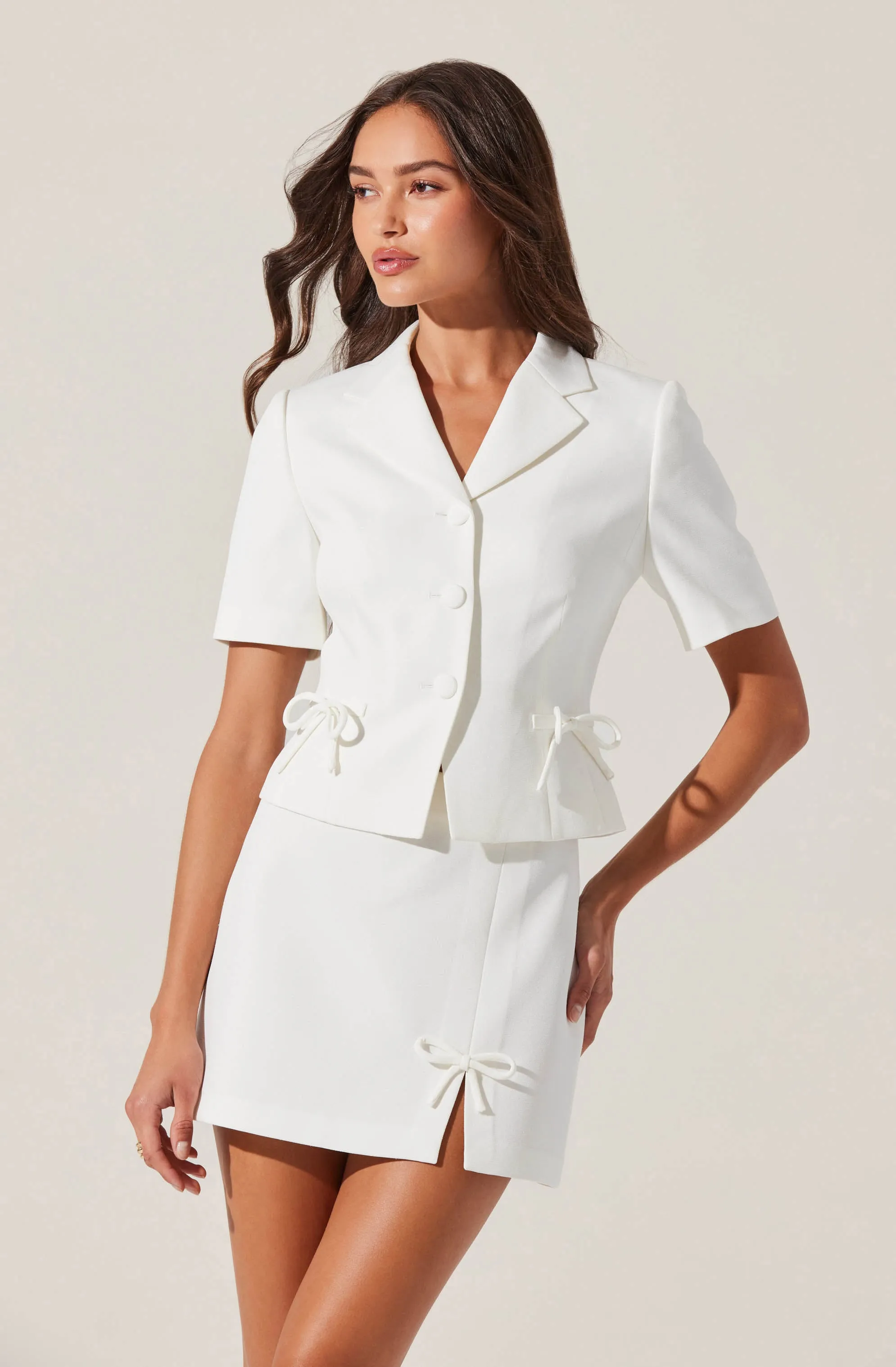 Sophie Bow Embellished Mini Skirt