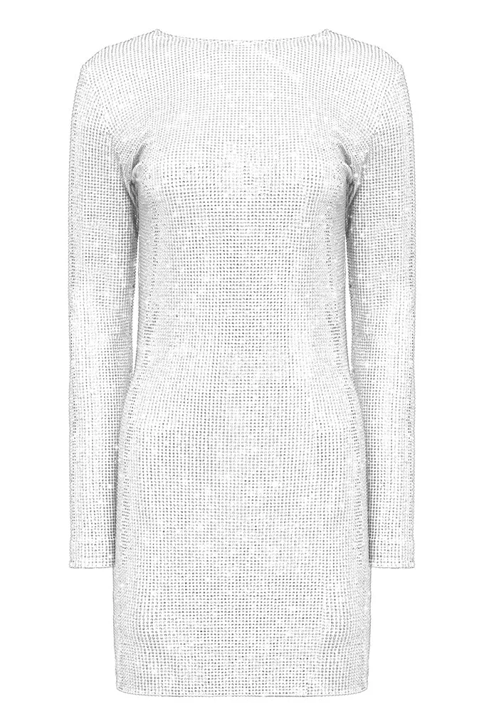 Sparkling mini dress with open back
