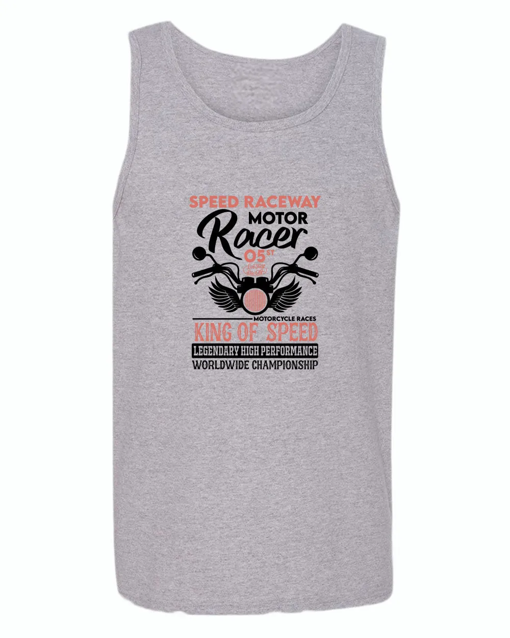 Speed raceway motor racer motorcycle tank top