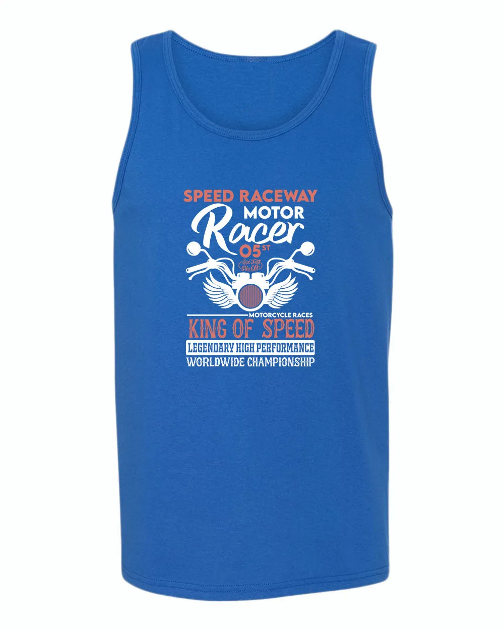 Speed raceway motor racer motorcycle tank top