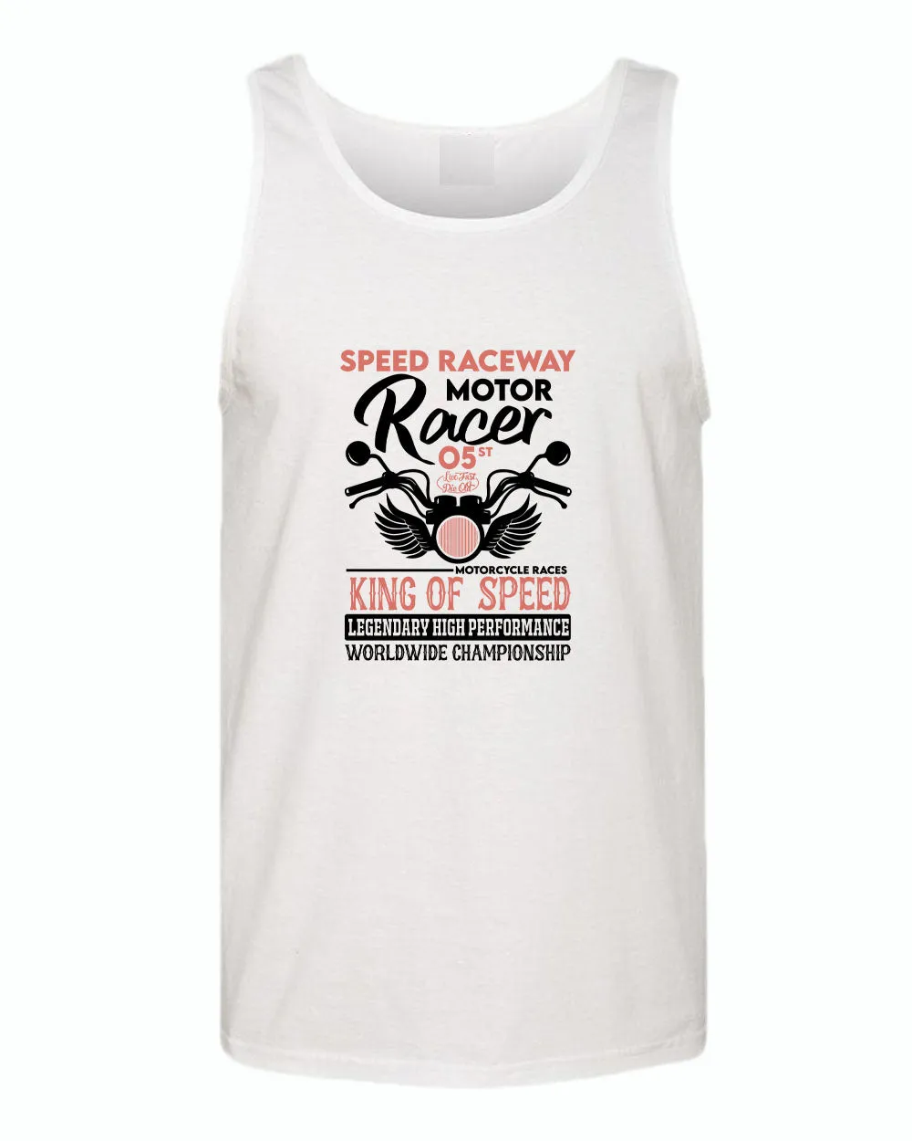 Speed raceway motor racer motorcycle tank top