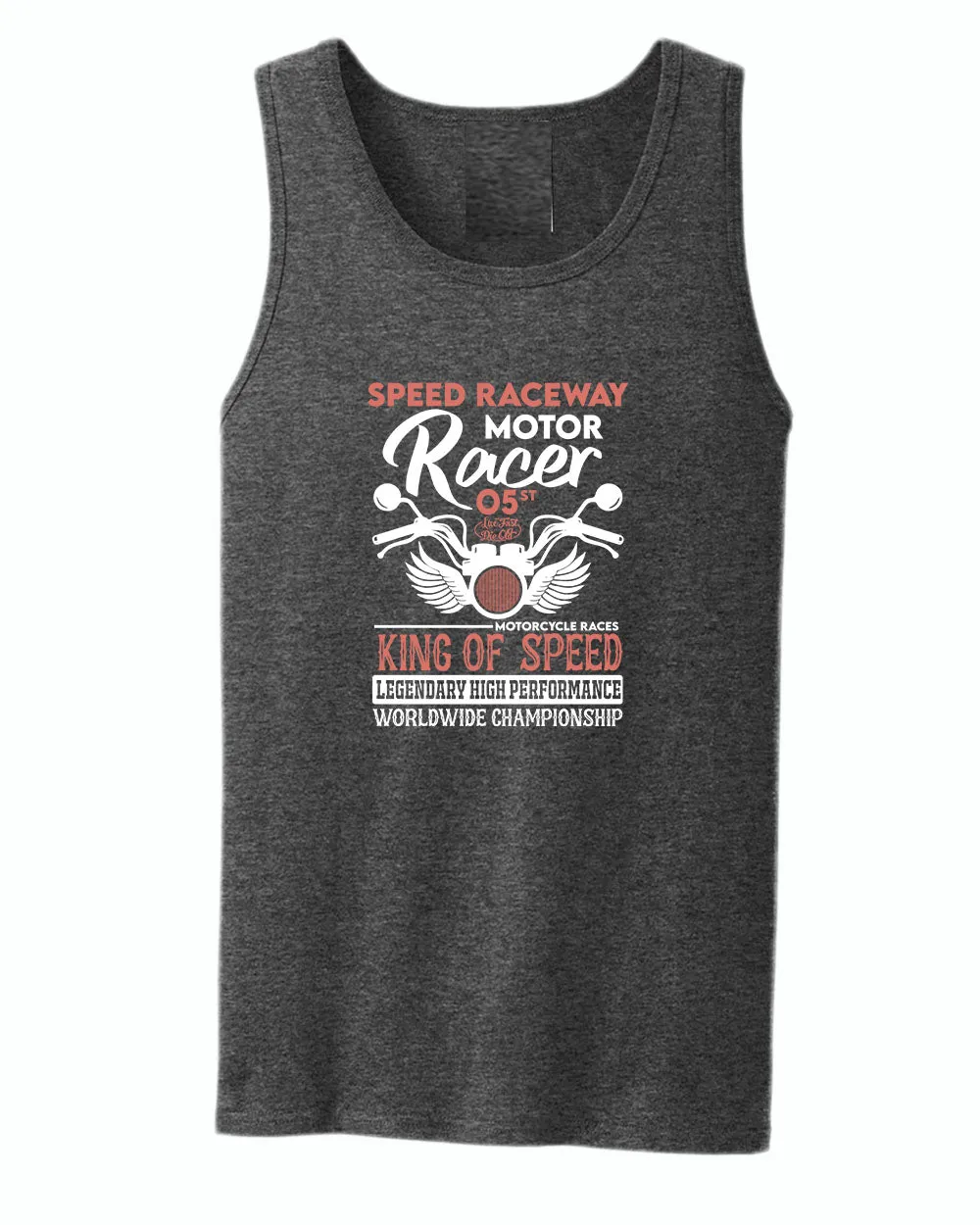 Speed raceway motor racer motorcycle tank top