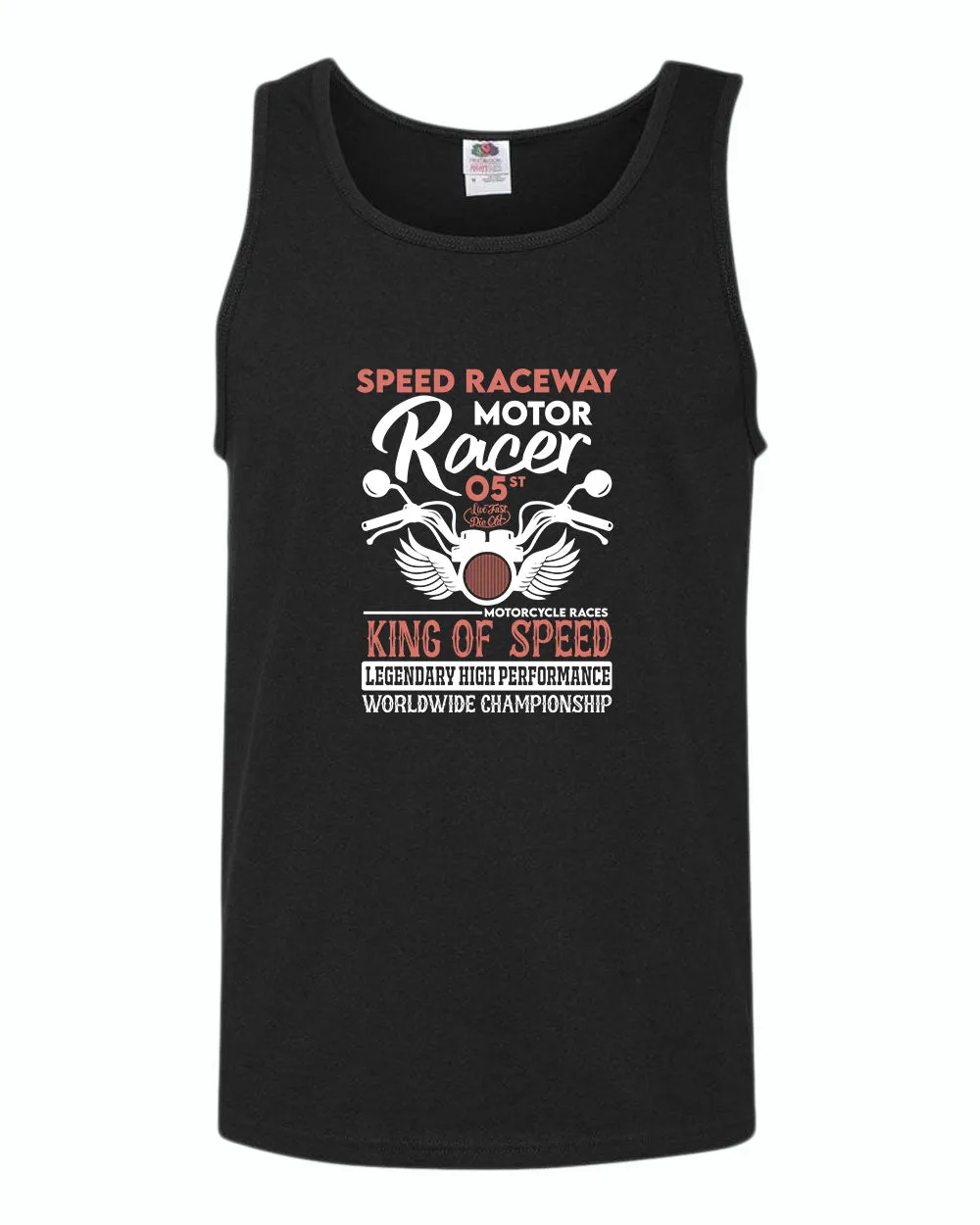 Speed raceway motor racer motorcycle tank top