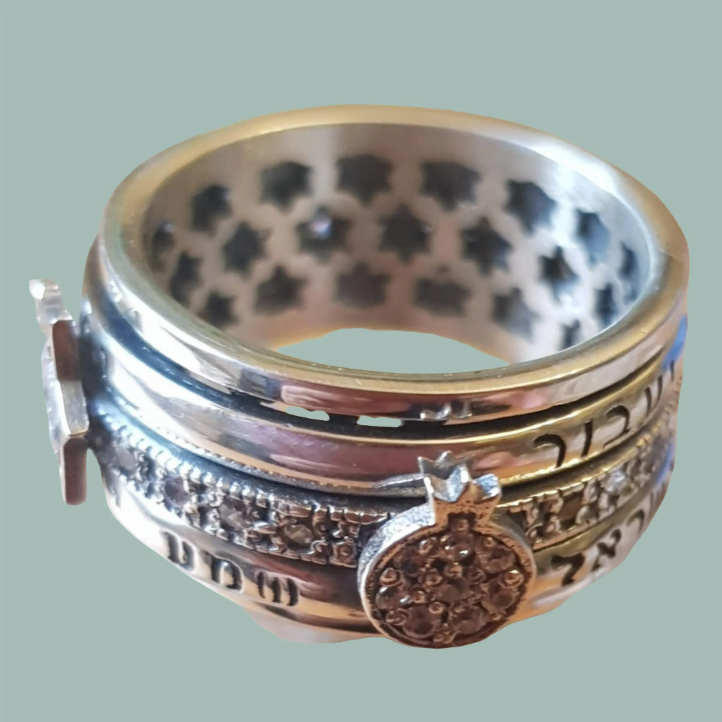 Spinner Ring Charms Engraved Verses