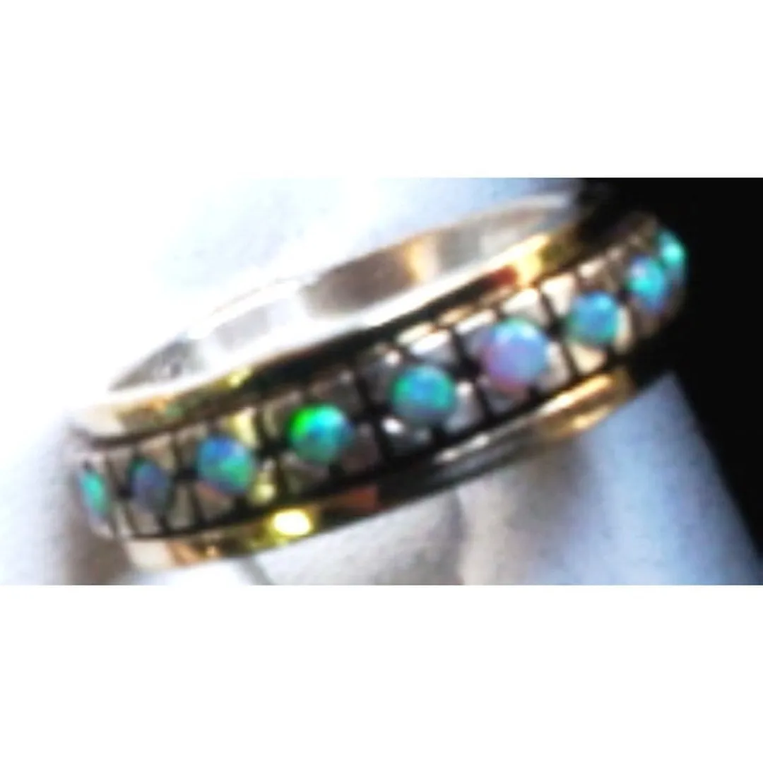 Spinning ring spinner ring set with semi precious stones garnets cz zircons opals or turquoises