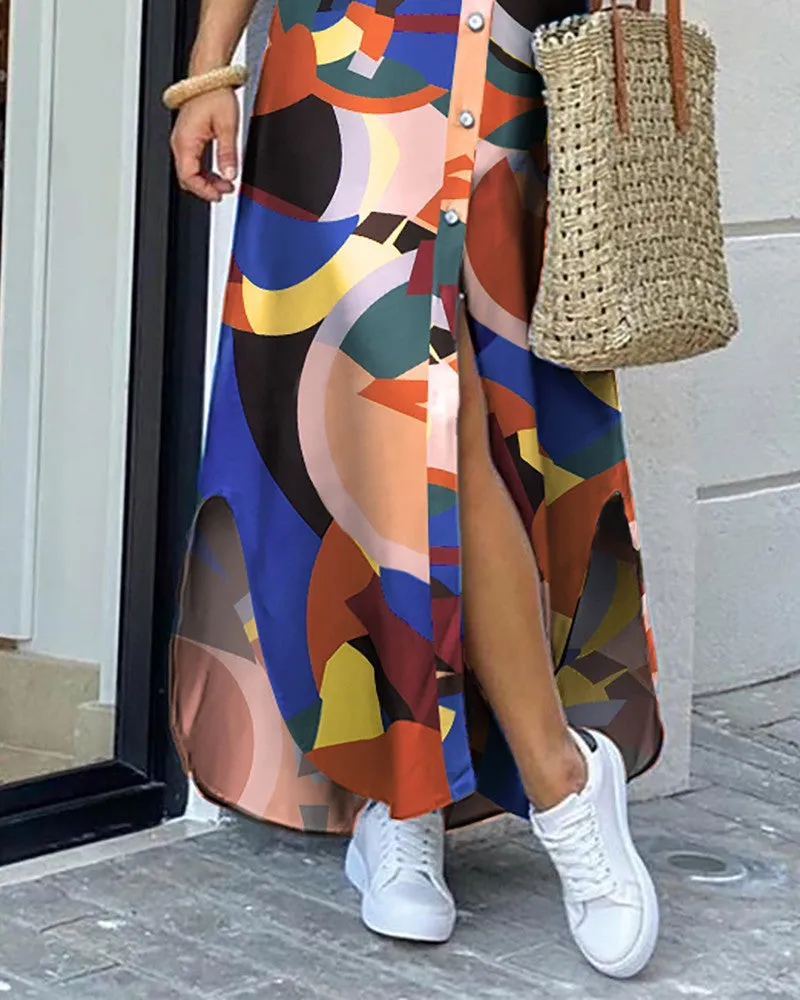 Spring And Summer Fashion Sexy Shirt Long Skirt Dress