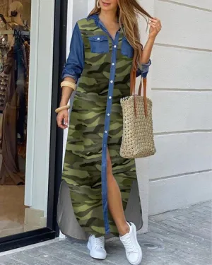 Spring And Summer Fashion Sexy Shirt Long Skirt Dress