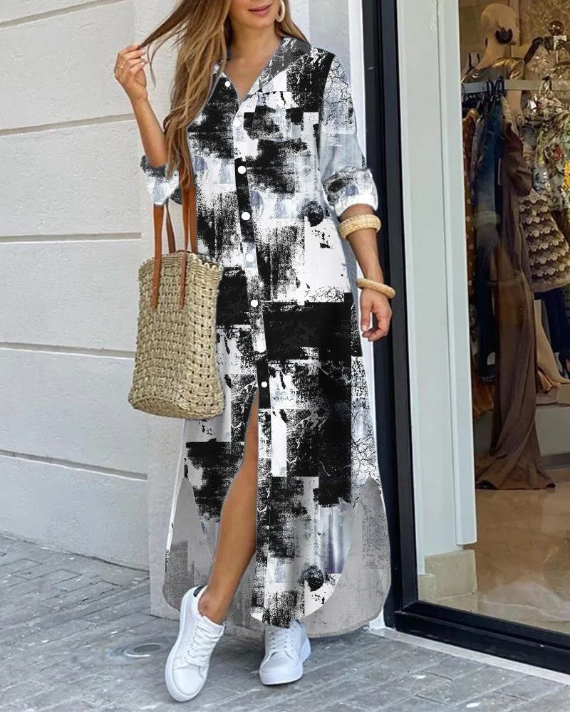 Spring And Summer Fashion Sexy Shirt Long Skirt Dress