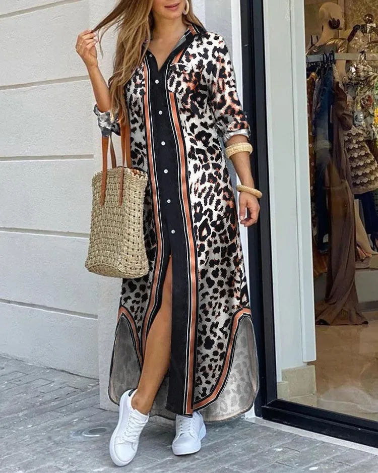 Spring And Summer Fashion Sexy Shirt Long Skirt Dress
