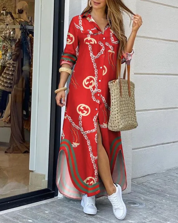 Spring And Summer Fashion Sexy Shirt Long Skirt Dress