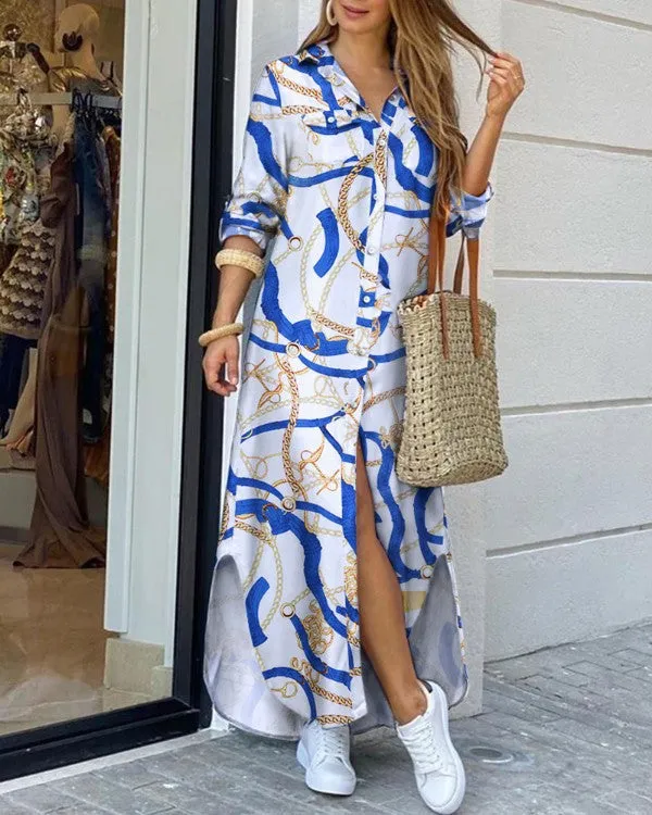 Spring And Summer Fashion Sexy Shirt Long Skirt Dress