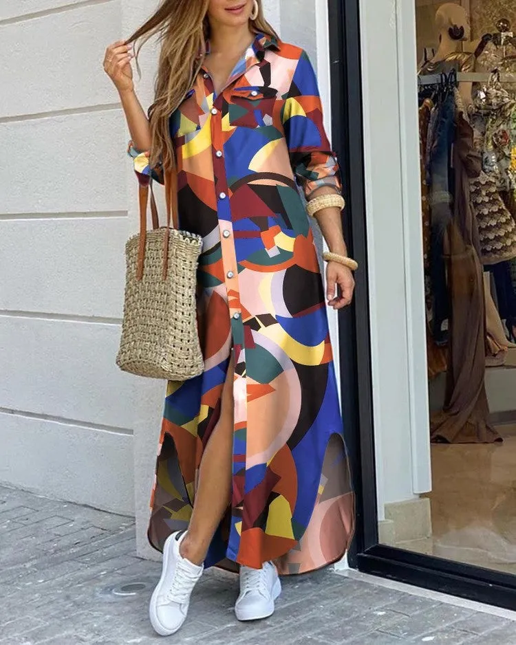 Spring And Summer Fashion Sexy Shirt Long Skirt Dress