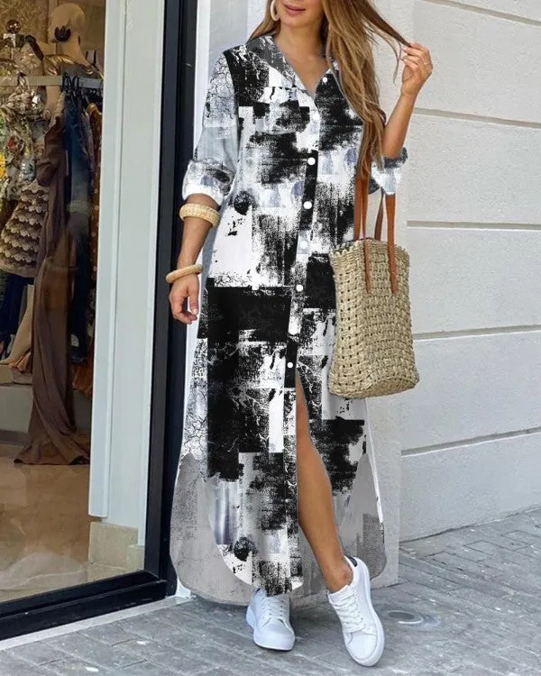 Spring And Summer Fashion Sexy Shirt Long Skirt Dress