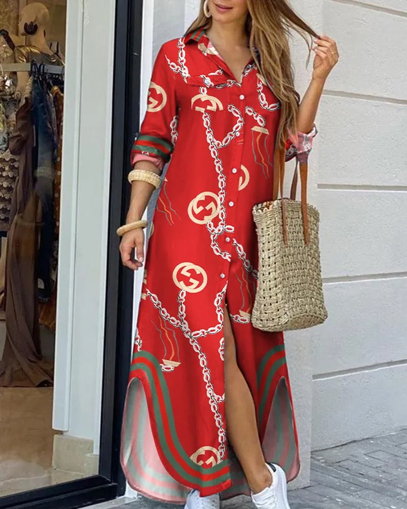 Spring And Summer Fashion Sexy Shirt Long Skirt Dress
