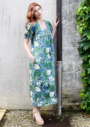 Square Neck Maxi - Crewel Work