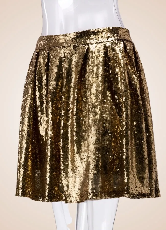 Steampunk Golden Mini Skirt