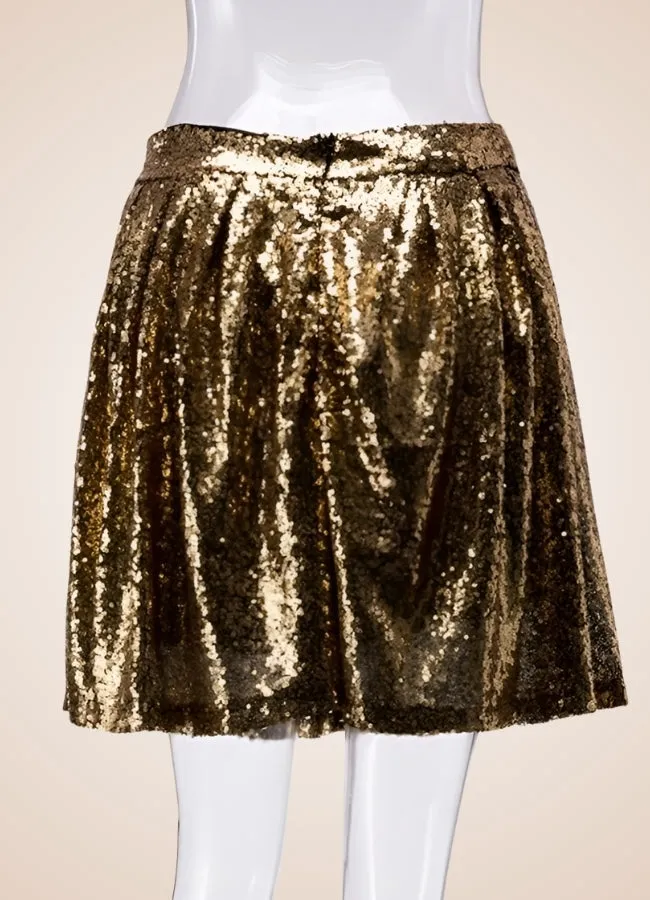 Steampunk Golden Mini Skirt
