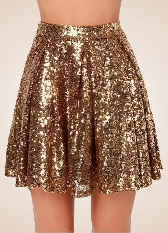 Steampunk Golden Mini Skirt