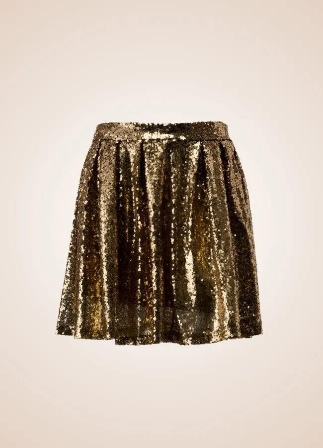 Steampunk Golden Mini Skirt