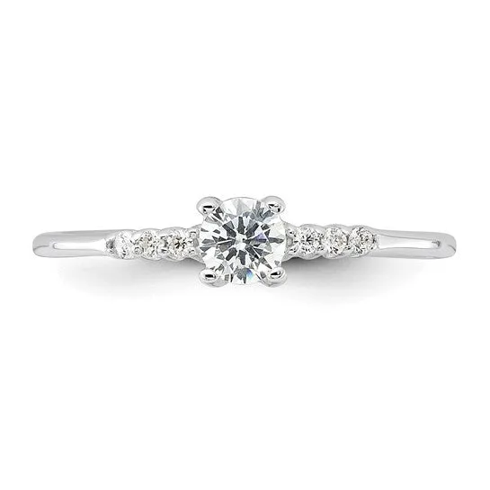 Sterling Silver 4mm Petite CZ Promise Ring