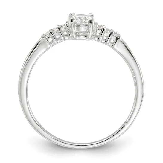 Sterling Silver 4mm Petite CZ Promise Ring
