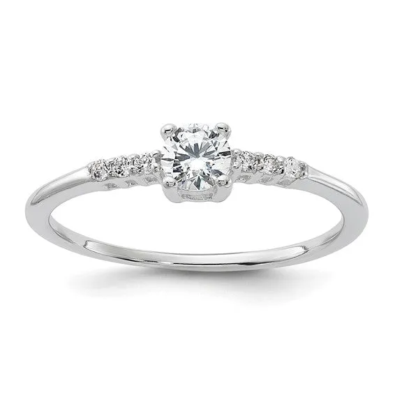 Sterling Silver 4mm Petite CZ Promise Ring