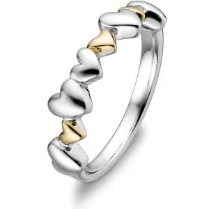 Sterling Silver and 14K Gold Mix Promise Ring ULS-14284