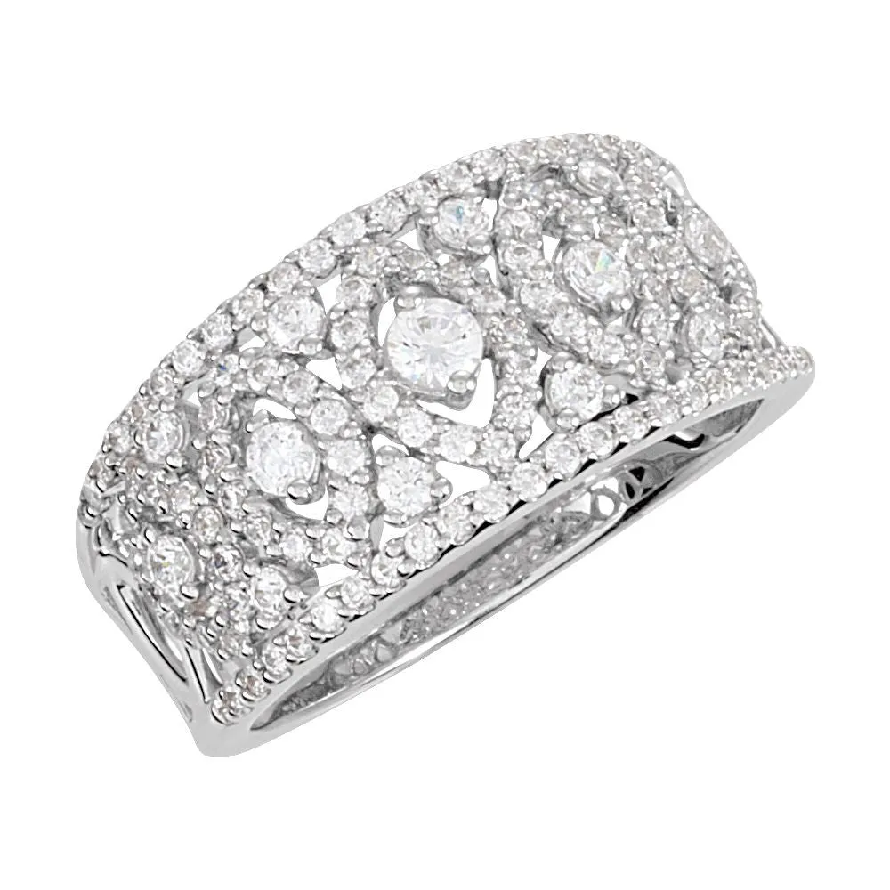 Sterling Silver Cubic Zirconia Anniversary Band Size 7