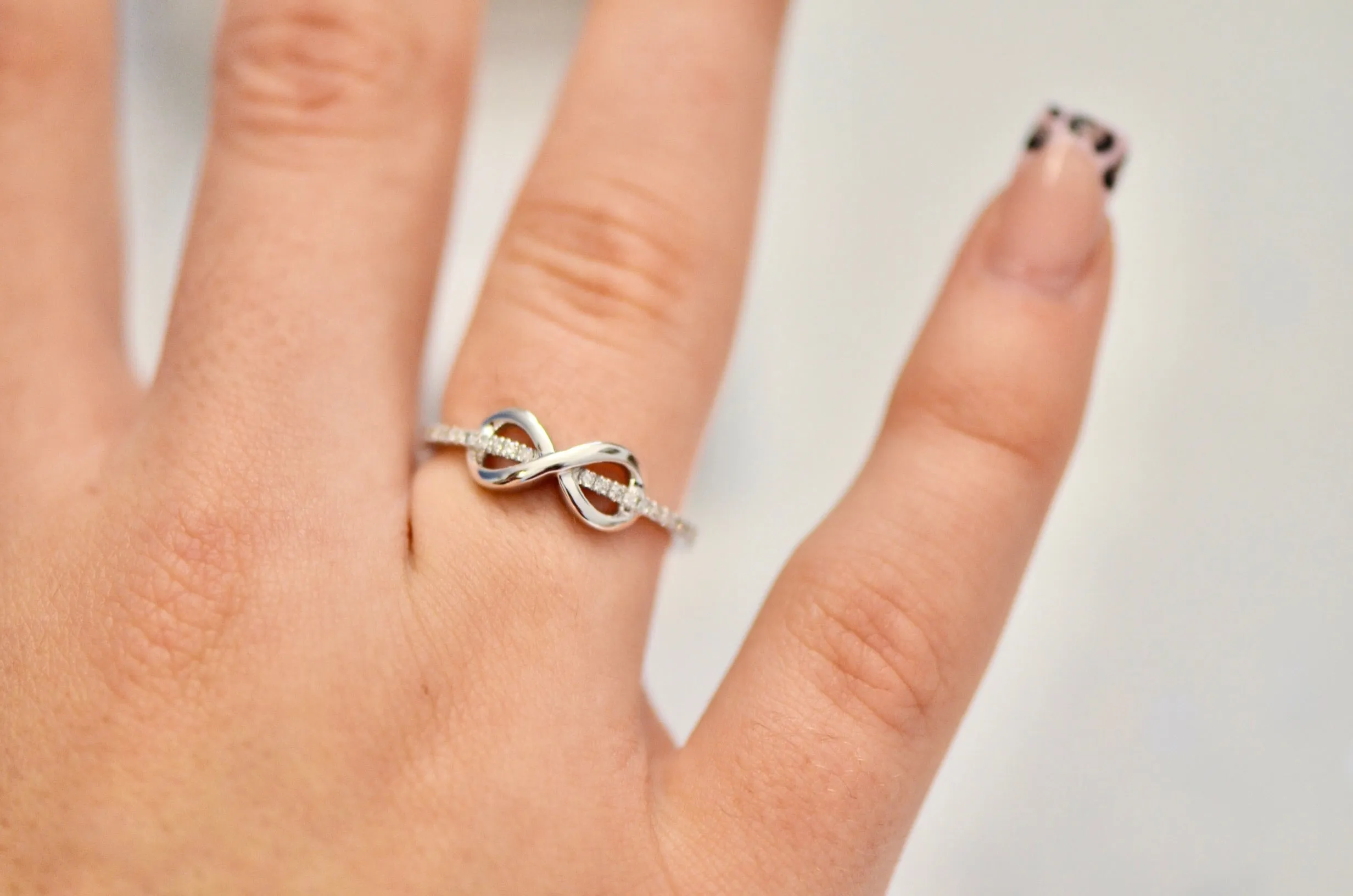 Sterling Silver Diamond Infinity Ring