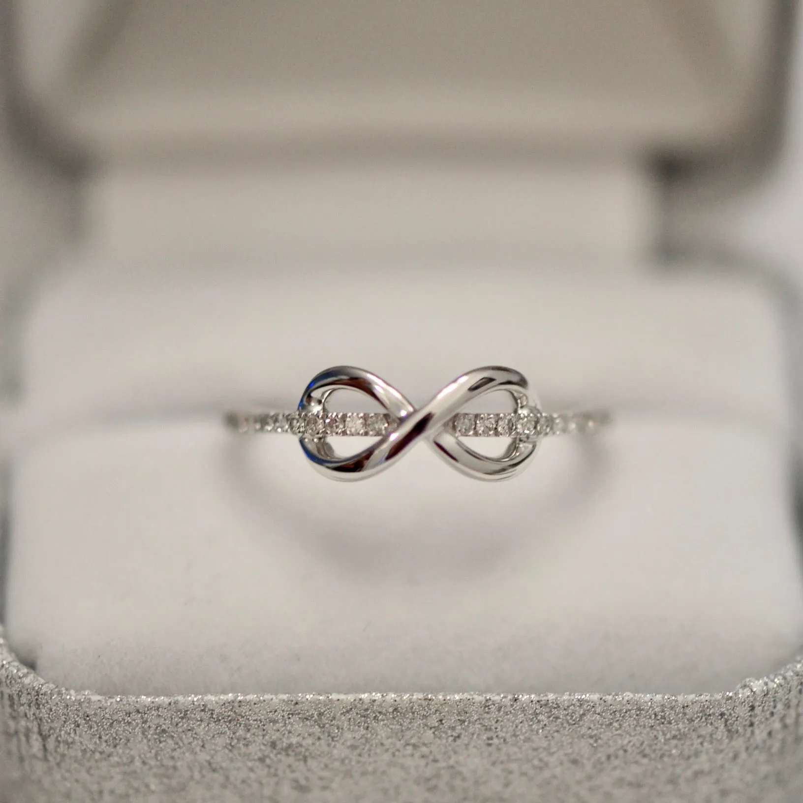 Sterling Silver Diamond Infinity Ring