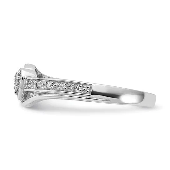 Sterling Silver Fancy Diamond Heart Ring