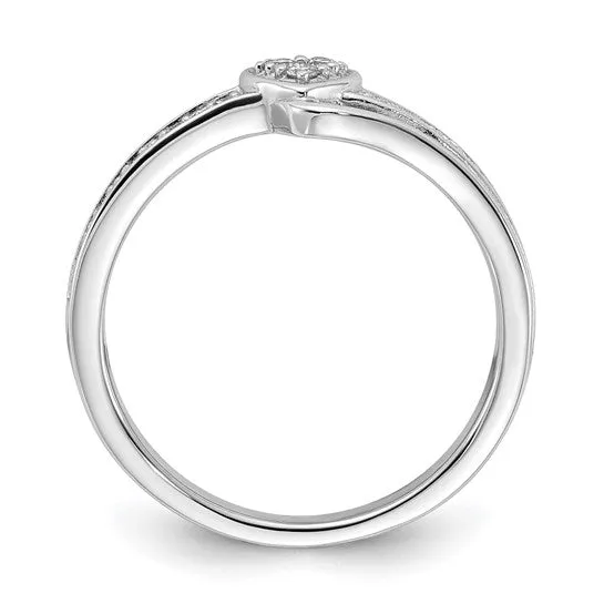 Sterling Silver Fancy Diamond Heart Ring