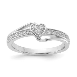 Sterling Silver Fancy Diamond Heart Ring