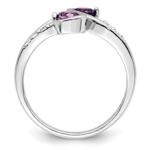 Sterling Silver Gemstone and White Topaz Swirl Rings