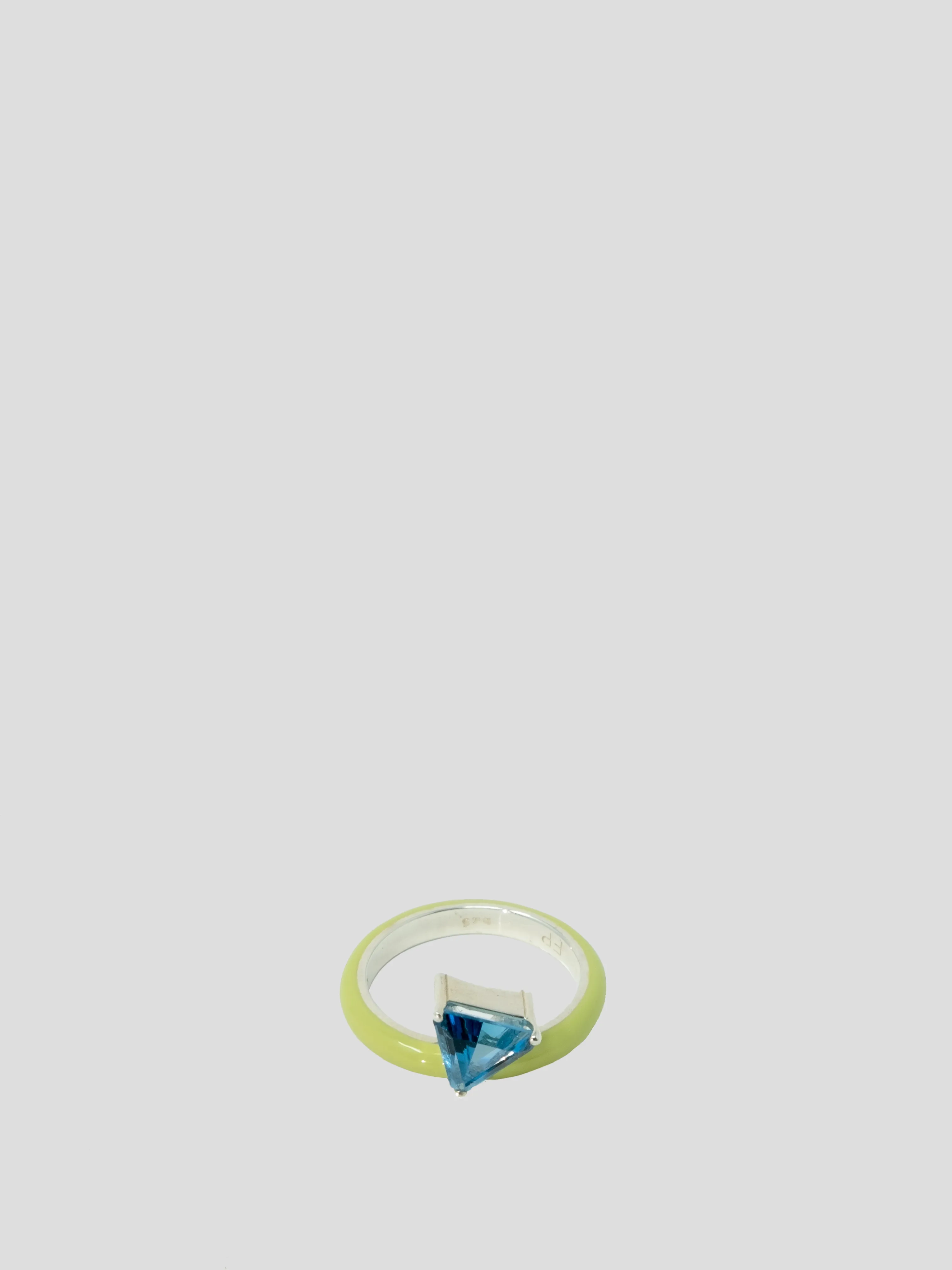 Sterling Silver Green Unicorn Rainbow Gem Enamel Ring