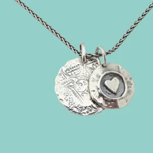 Sterling Silver Love Necklace Heart Charm for woman