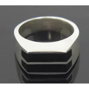 Sterling Silver Onyx Ring Size 9