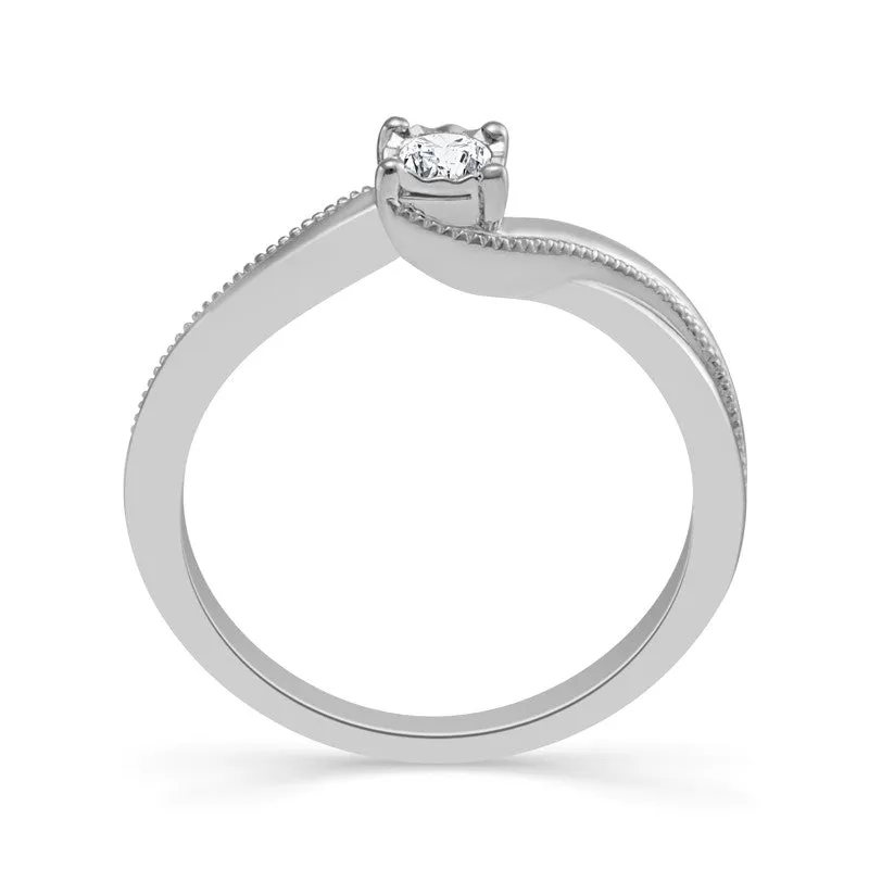 Sterling Silver Round Diamond Promise Ring RP-1058TPA97SI