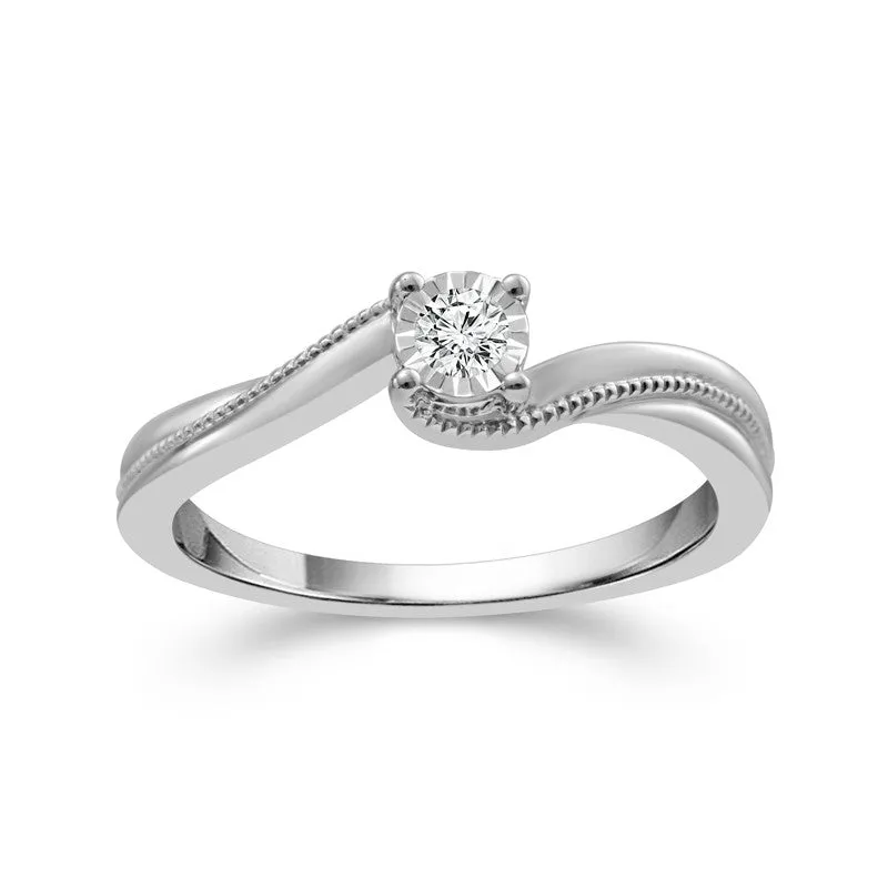 Sterling Silver Round Diamond Promise Ring RP-1058TPA97SI