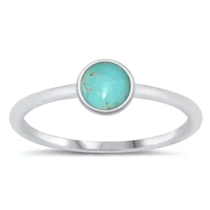 Sterling Silver Round Turquoise Ring