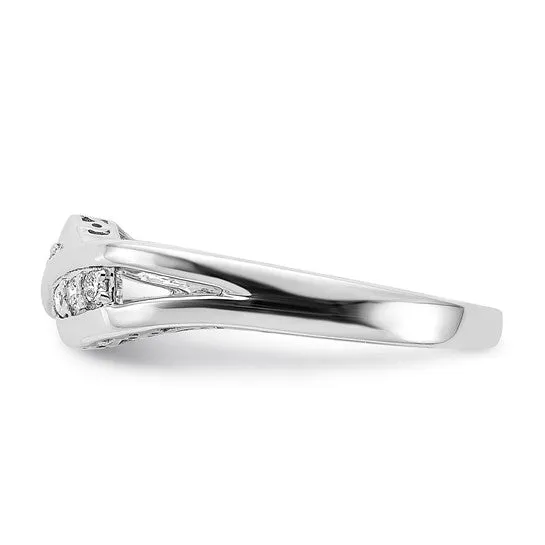 Sterling Silver Twisted 6-Stone Diamond Ring