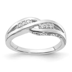 Sterling Silver Twisted 6-Stone Diamond Ring